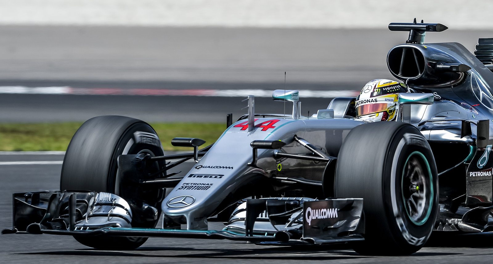 SEPANG MALAYSIA - SEPTEMBER 30 2016 : Mercedes AMG Petronas Formula One Team driver Lewis Hamilton during 2016 Formula 1 Petronas Malaysia Grand Prix.
